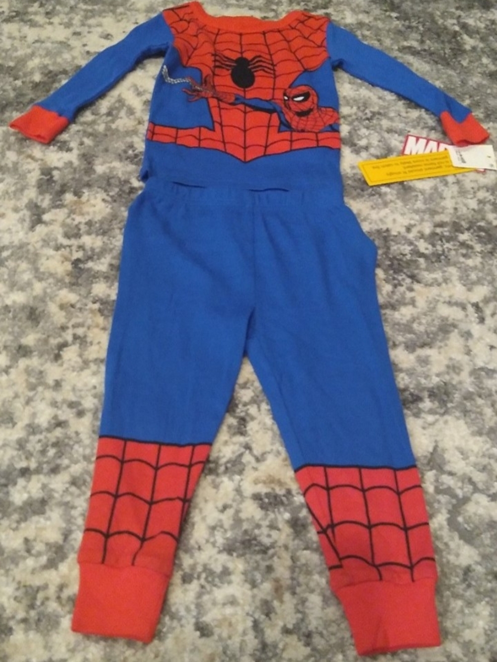 New Marvel Spider-Man Blue and Red Kids Two-Piece Pajamas Set Size 2T.